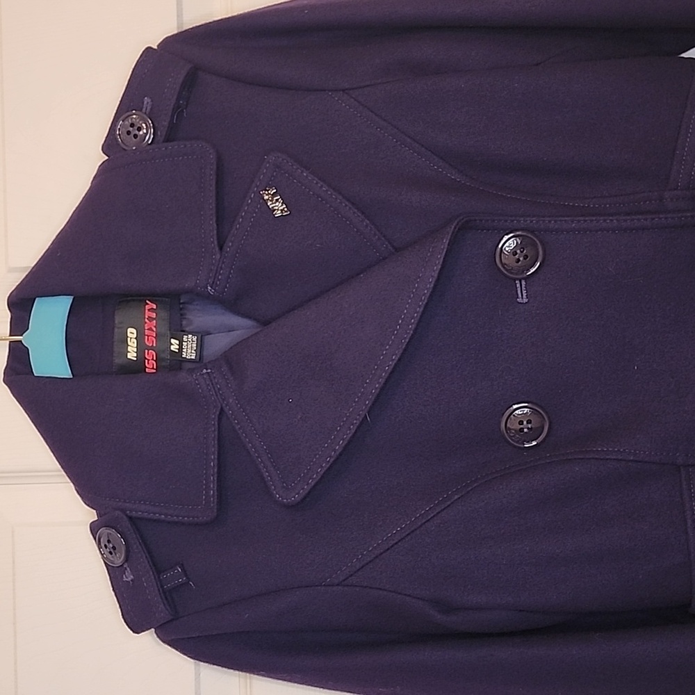 MISS SIXTY Size M Eggplant Purple flared peacoat